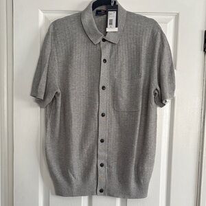 Vineyard Vines Men's Gray Button Down Knit Shirt